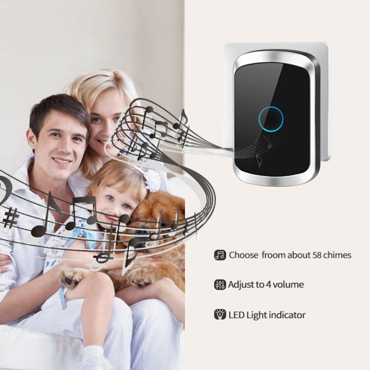 CACAZI A50 1 For 1 Wireless Music Doorbell without Battery CACAZI A50 1 For 1 Wireless Music Doorbell without Battery
